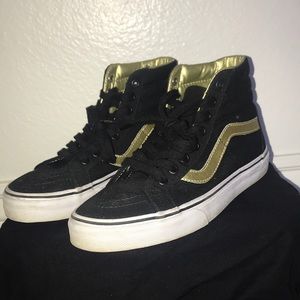black and gold vans high tops